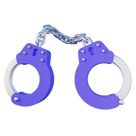 3 D Illustration Of Police Handcuff 3D Icon