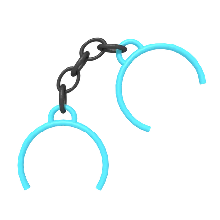 Security Handcuffs 3D Icon