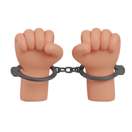 Hands In Handcuffs Concept Of Arrest And Imprisonment 3 D Icon Narcotics Illustration 3D Icon