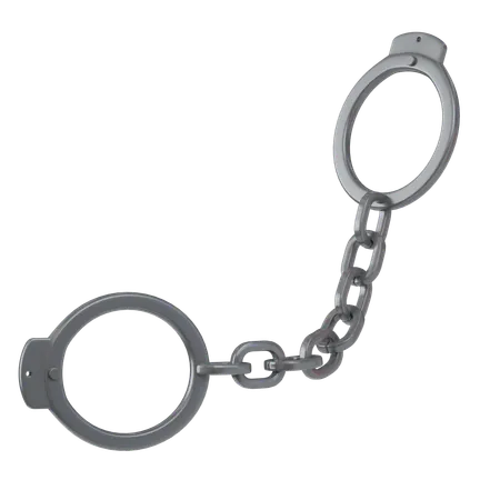 Open Handcuffs With Chain Concept Of Imprisonment 3 D Icon Narcotics Illustration 3D Icon