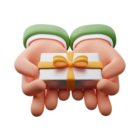 Hände halten Geschenkbox  3D Icon