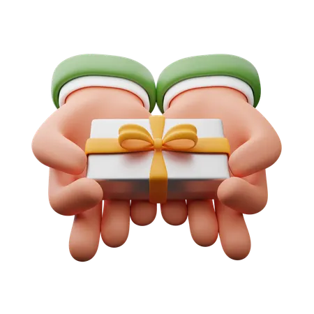 Hände halten Geschenkbox  3D Icon