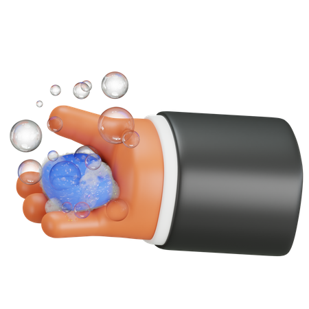 Hände mit Seife reinigen  3D Icon
