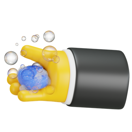 Hände mit Seife reinigen  3D Icon