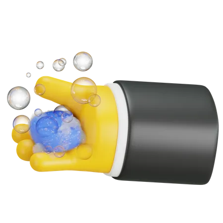 Hände mit Seife reinigen  3D Icon