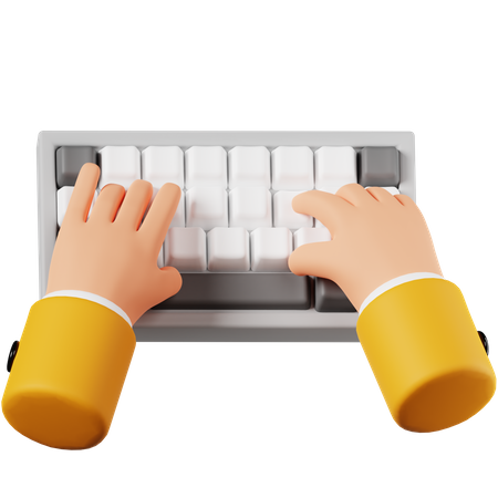 Hände tippen auf der Tastatur  3D Icon