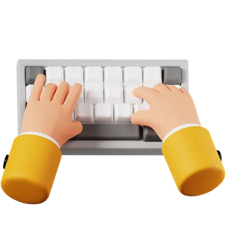 Hände tippen auf der Tastatur  3D Icon