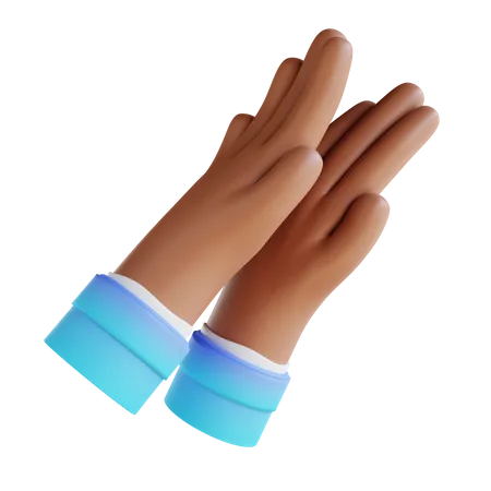 Geste mit klatschenden Händen  3D Illustration
