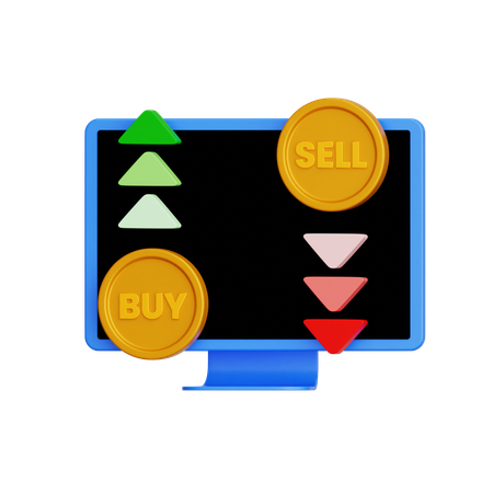 Handels-Dashboard mit Kauf- und Verkaufsoptionen  3D Icon