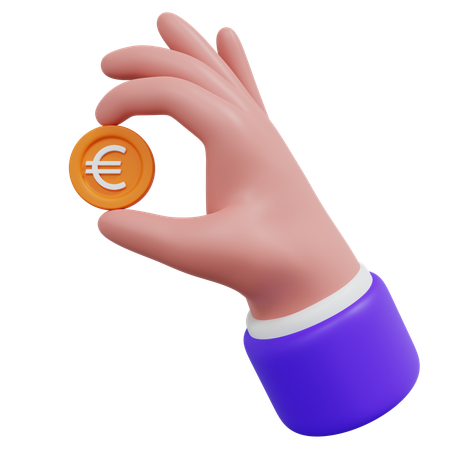 Hand Geld Münze  3D Icon