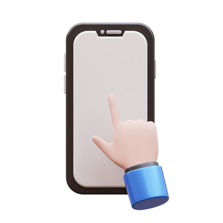 Handgeste Tippen Sie auf das Handy  3D Icon