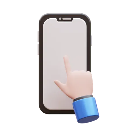 Handgeste Tippen Sie auf das Handy  3D Icon