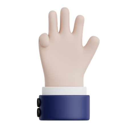 Handbewegung vier Zeichen  3D Icon