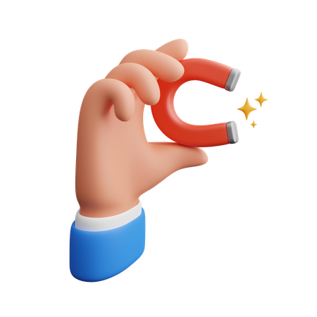 Hand hält Magnet  3D Icon