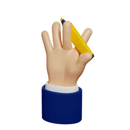 Hand halten Markierung  3D Illustration