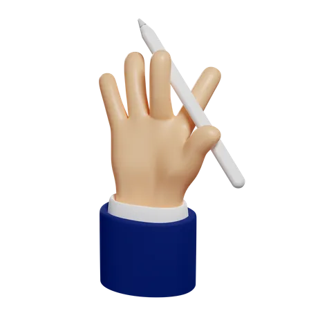 Hand halten digitalen Bleistift  3D Illustration