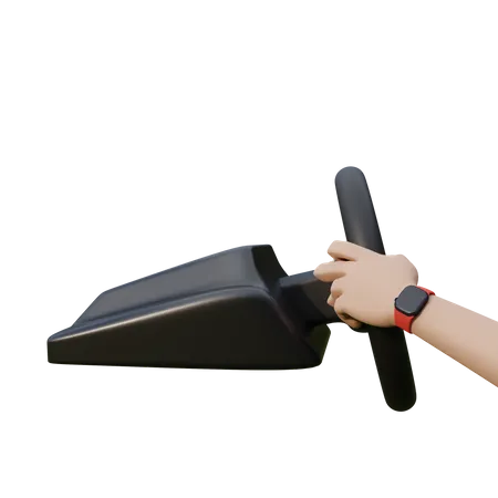 Hand hält VR-Gaming-Lenkung  3D Icon