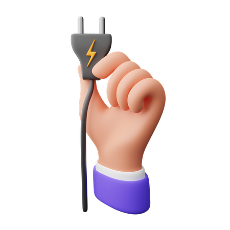 Hand hält Stecker  3D Icon