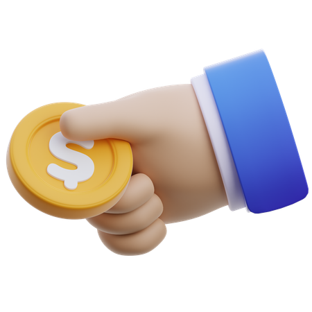 Handheld digitale Geldbörse mit Geld  3D Icon