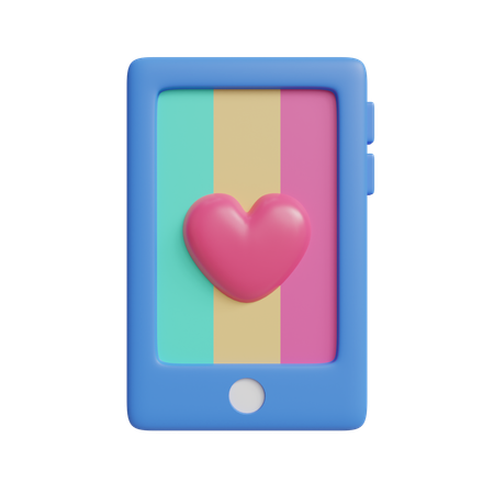 Handphone Love  3D Icon