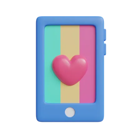 Handphone Love  3D Icon