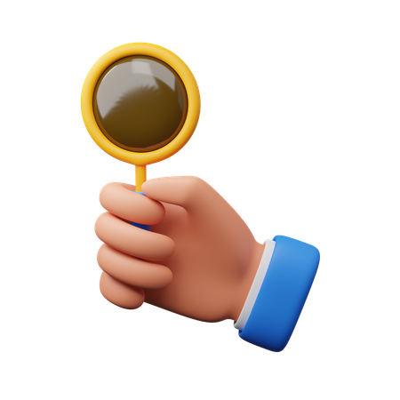Hands carry a magnifying glass  3D Icon