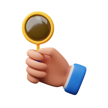 Hands carry a magnifying glass  3D Icon