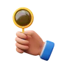 Hands carry a magnifying glass