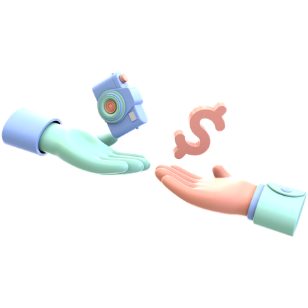 Hands Exchanging Items  3D Icon