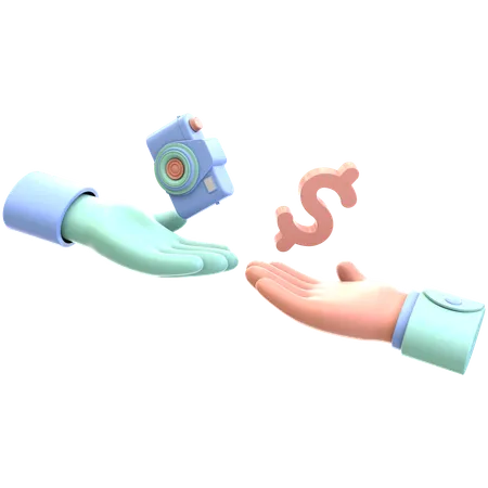 Hands Exchanging Items  3D Icon