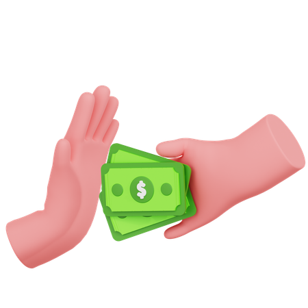 Hands Exchanging Money  3D Icon