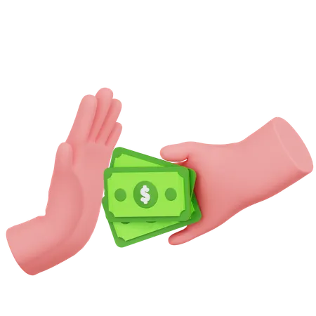 Hands Exchanging Money  3D Icon