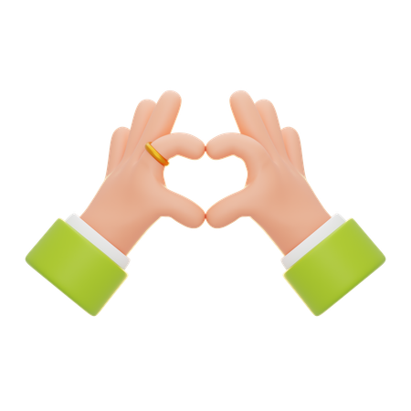 Hands Forming A Heart Shape Gesture  3D Icon