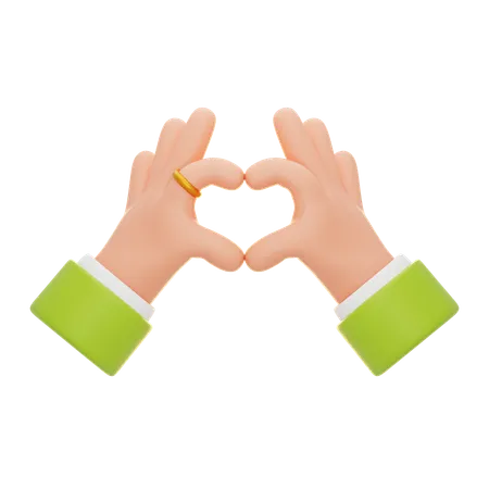 Hands Forming A Heart Shape Gesture  3D Icon