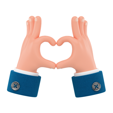 Hands Forming Heart Gesture  3D Icon