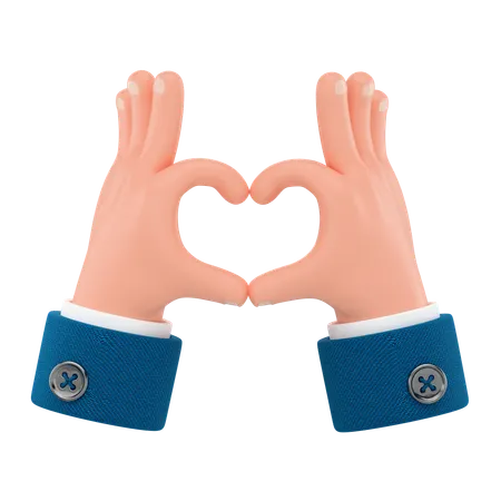 Hands Forming Heart Gesture  3D Icon