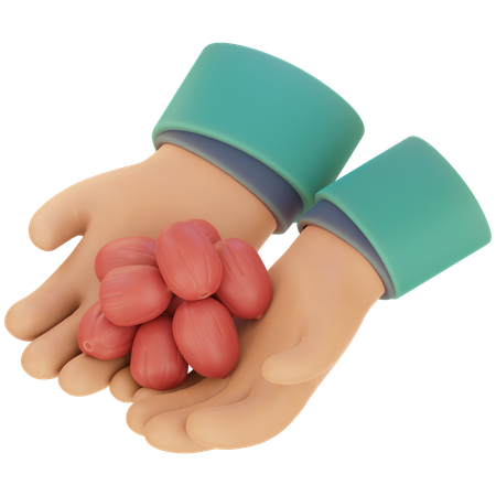 Hands Giving Dates  3D Icon