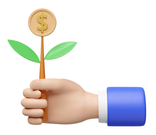 Hands hold tree money  3D Illustration