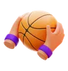 Hands Holding A Basketball