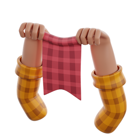 Hands Holding A Festa Junina Pennant  3D Icon