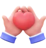 Hands holding a heart