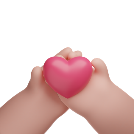 Hands holding a heart  3D Icon