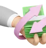 hands holding banknote stack