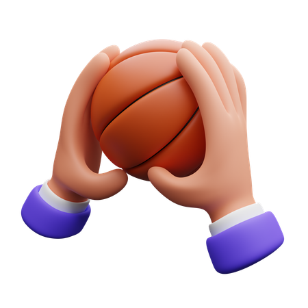 Hands Holding Basketball  3D Icon