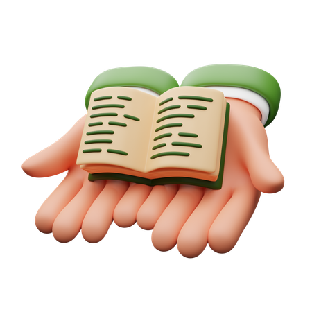 Hands Holding Book  3D Icon