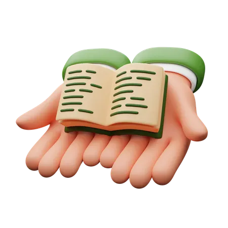 Hands Holding Book  3D Icon