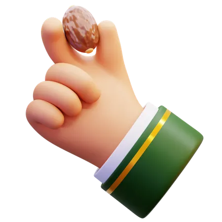 Hands Holding Dates Fruit  3D Icon