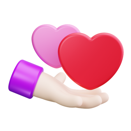 Hands holding heart  3D Icon