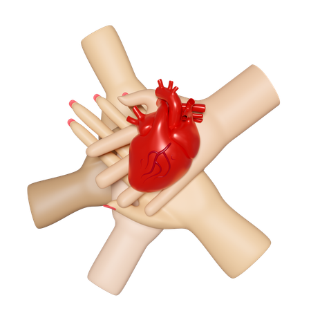 Hands Holding Heart  3D Icon