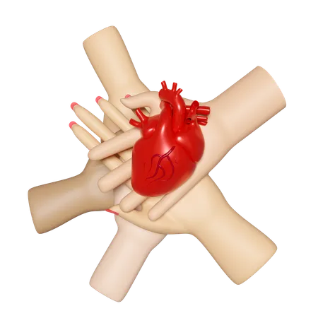 Hands Holding Heart  3D Icon